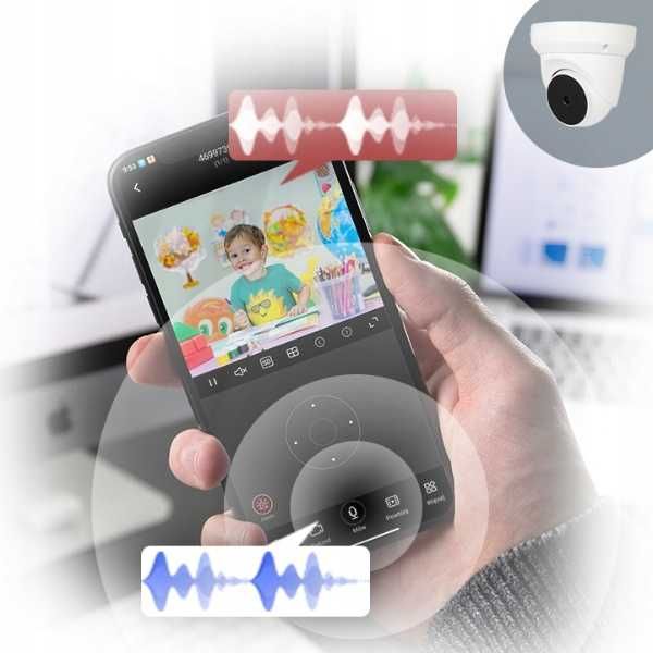 KAMERA Kopułowa zewnętrzna obrotowa 360 stopni INTERKOM na dwór pole