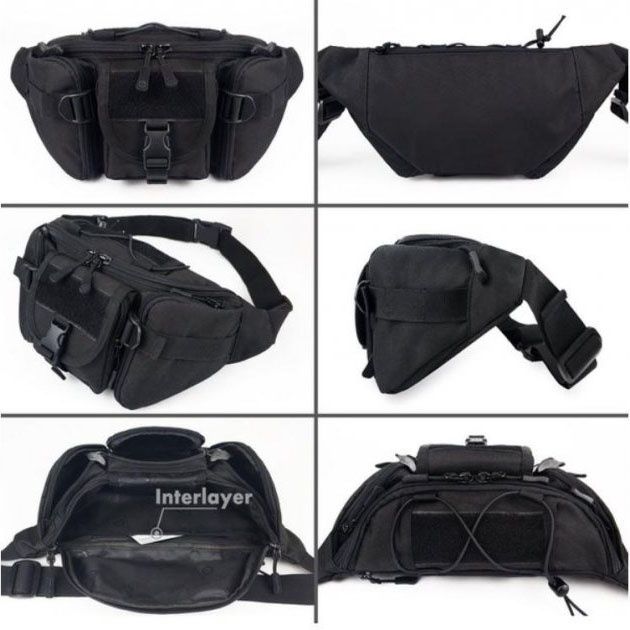 Якісна велика сумка - бананка на 8 кишень, чоловіча жіноча поясна