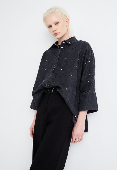 Koszula jeansowa czarna OVERSIZE Only M