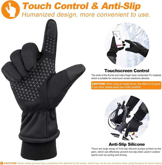 Nowe męskie ocieplane / wiatroszczelne / na rower rękawiczki Tiakia !