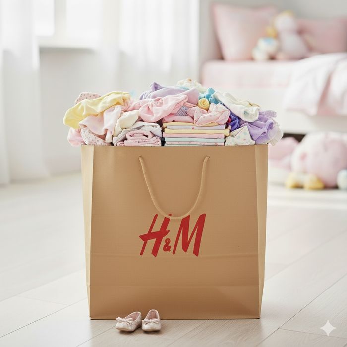 Duża torba ubranek 86 dla dziewczynki