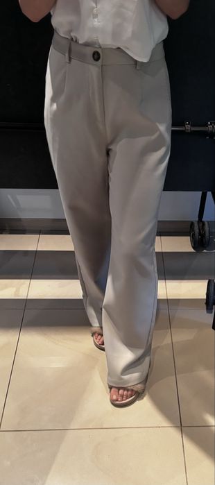 Eleganckie spodnie jasny popiel