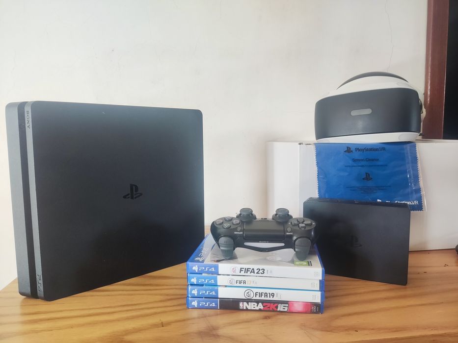 Playstation 4 slim com psvr e jogos
