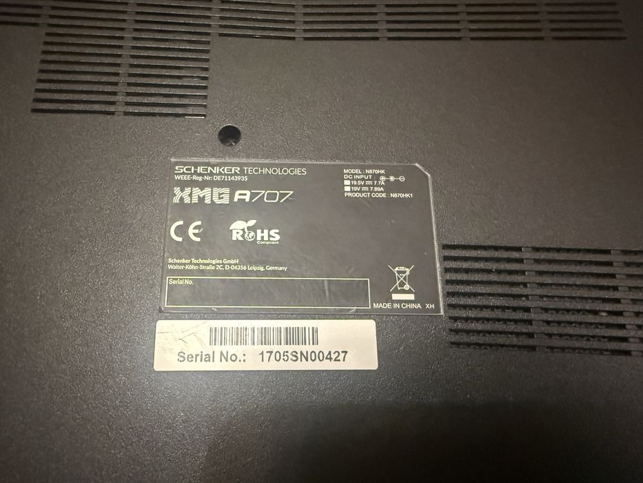 Ноутбук XMG A707 (N870HK1) з встановленим Exocad 3.0