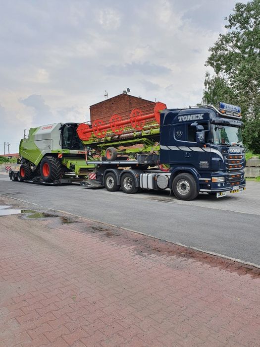Transport kombajnów,sieczkarni,maszyn,domków,gabarytów,tiefbett dźwig