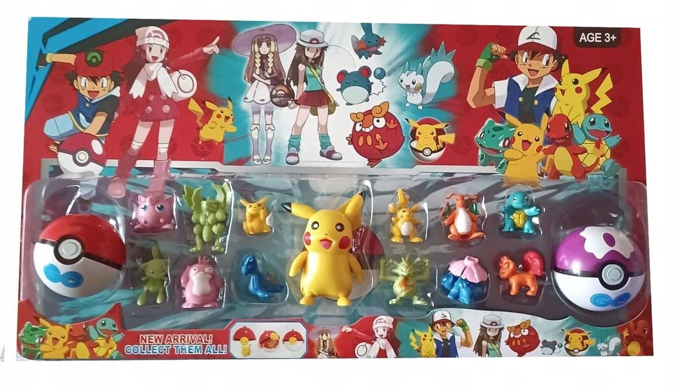 Pokemon zestaw 13 figurek pokeball