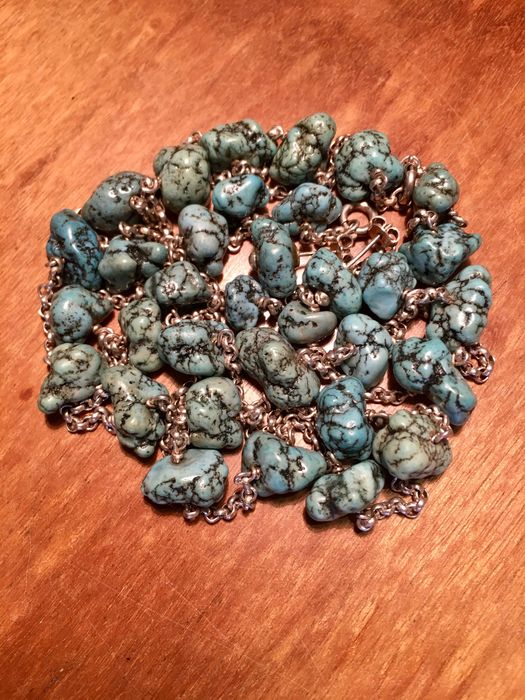 COLAR PULSEIRA BRINCOS - pedras azul turquesa - antigos