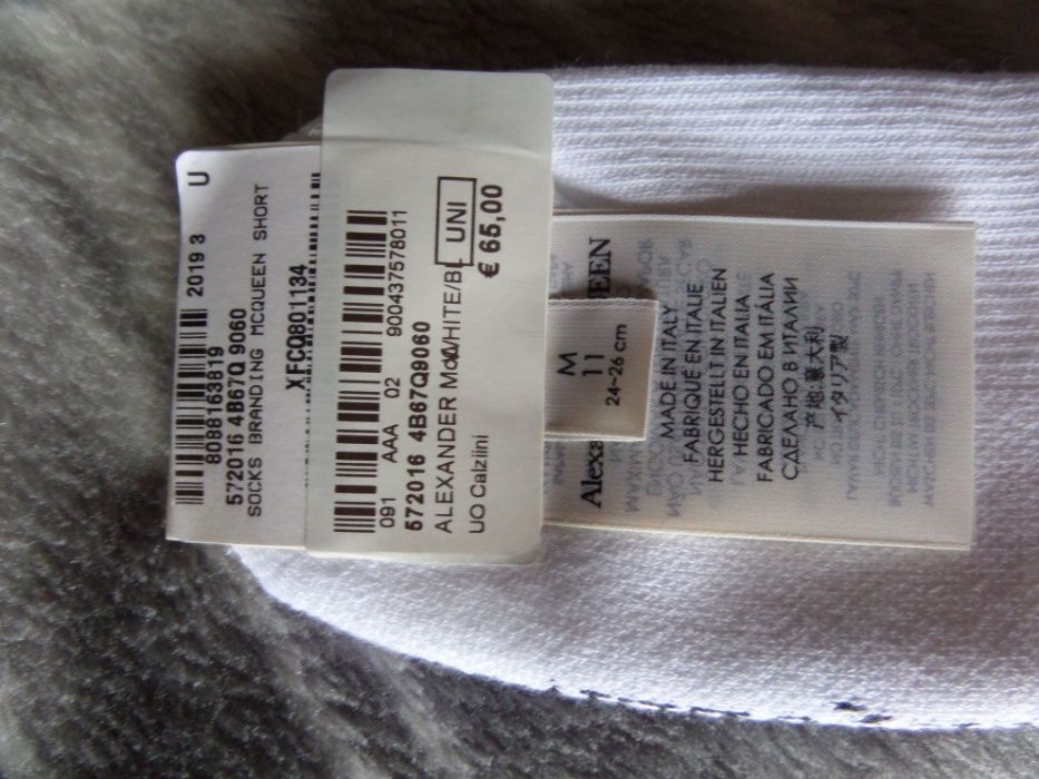 ALEXANDER MCQUENN Skarpetki Stopki Nowa Kolekcja Oryginał Nowe M Super