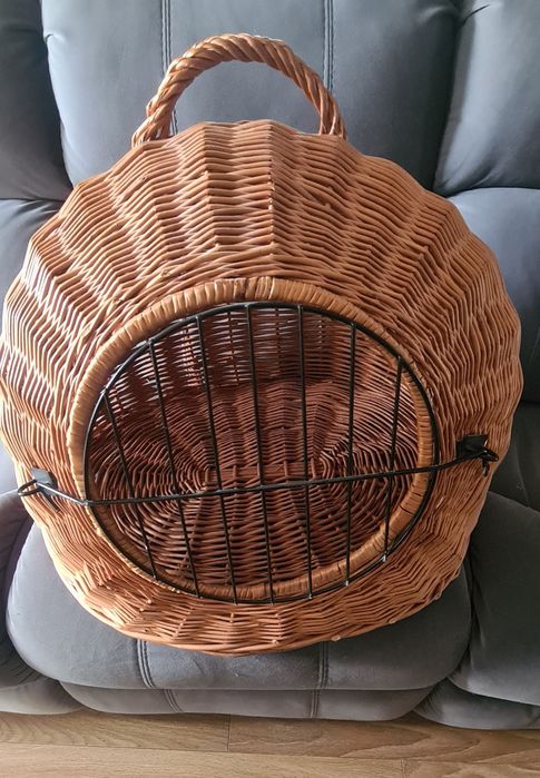 Budka domek transporter wiklinowy dla kota psa