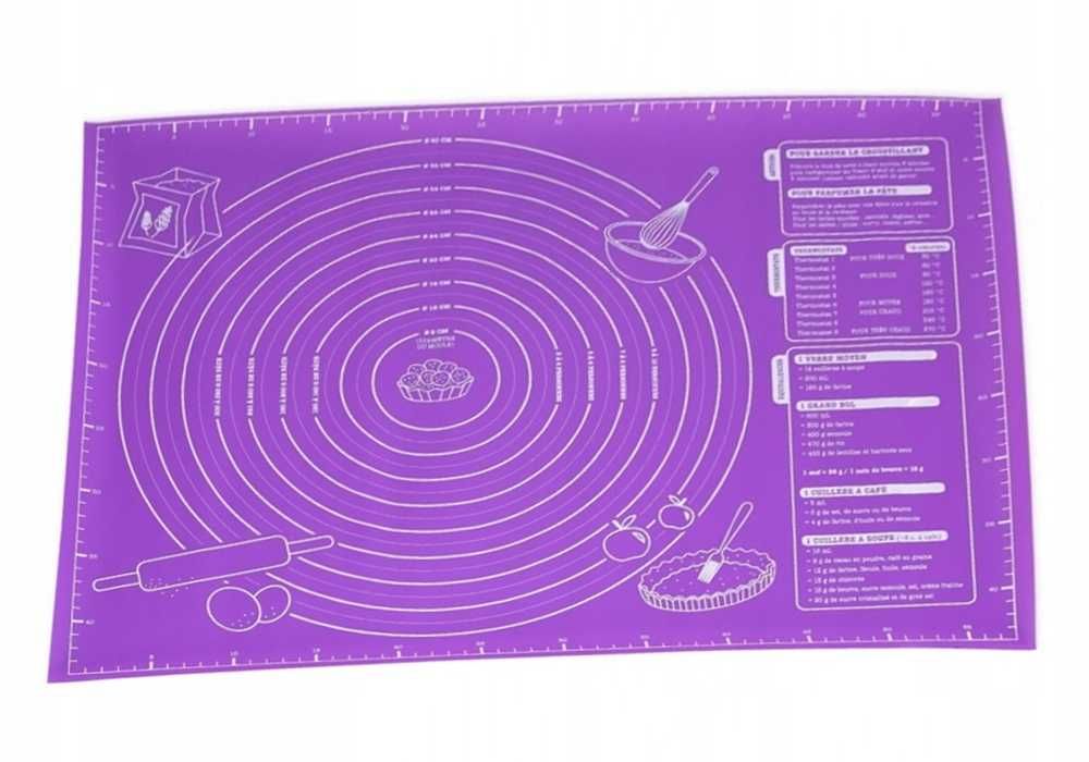 Silikonowa platyna STOLNICA MATA podkładka duża fioletowa 50x40cm