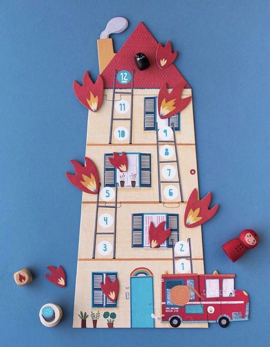 Спаси кота Londji пожарный кооперативная игра djeco janod zoch haba