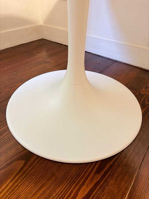Ikea Docksta / Krylbo Table and 4 chairs, white white/Tonerud dark beige, 103 cm