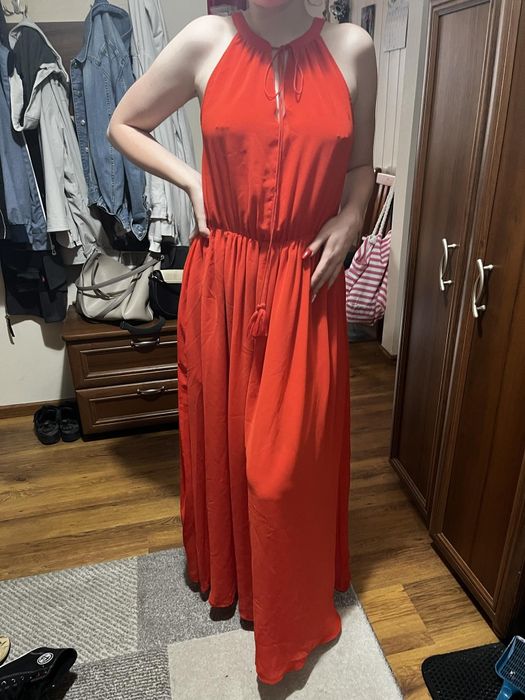 Czerwona suknia h&m M-L