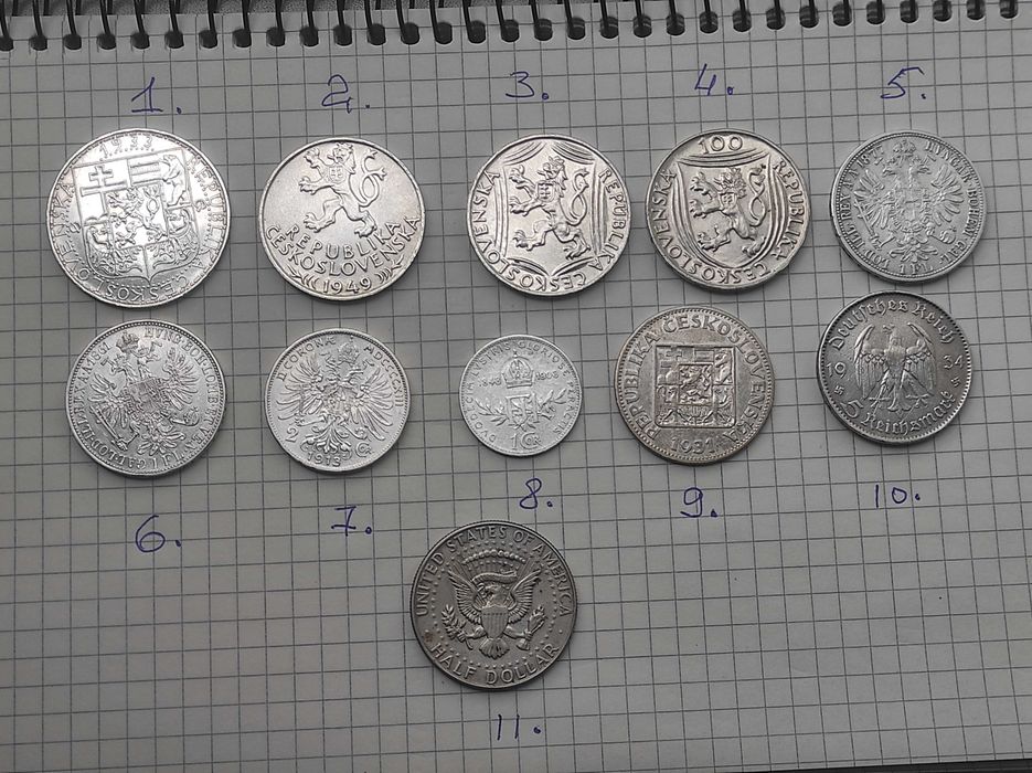 Продам монеты серебряные, разные
