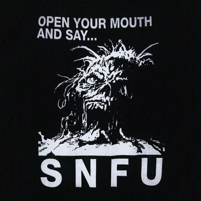 SNFU Punk Band T-Shirt Preta Tamanho M