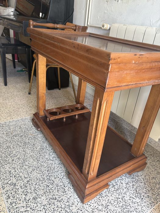 Carrinho de bebidas e chá madeira