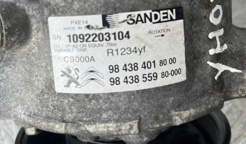 Compressor Ar Condicionado Peugeot/ Citroen 1.5 BlueHDi Ref: 984384018000/9843855980-000/YH01