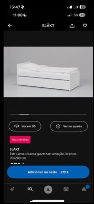 Cama de solteiro ikea