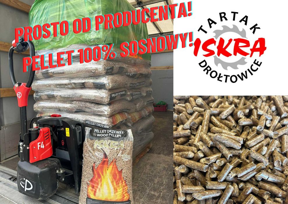 Pellet"ISKRA"Kępno, certyfikowany A1,100% sosnowy A1 ,rozł-winda HDS