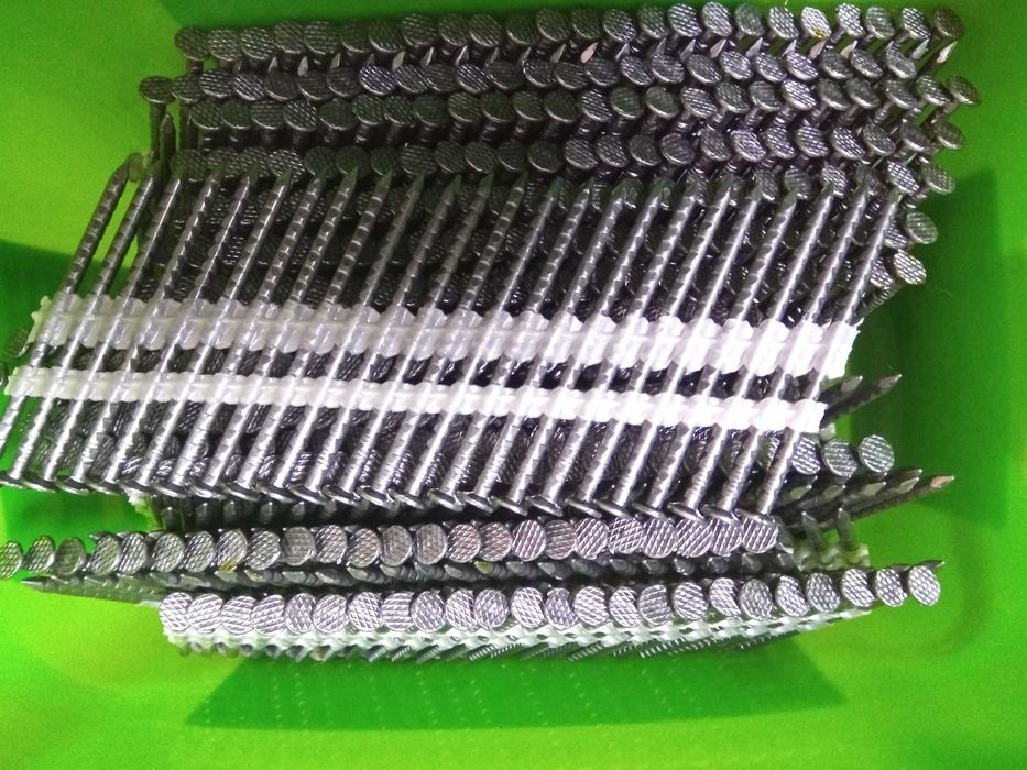 Цвях для нейлера 50/65/75/90 мм кут нахилу 21 °, 34° пластик/папір