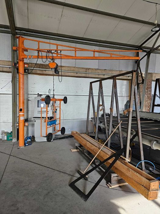 Podnośnik chwytak żuraw do szkła , płyt, blach stacjonarny duży udźwig