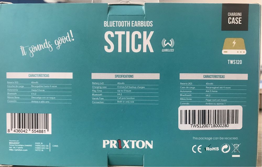 Блютуз наушники Stick TWS120