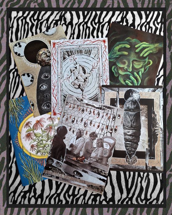 Plakat A3 surrealistyczny oczy handmade