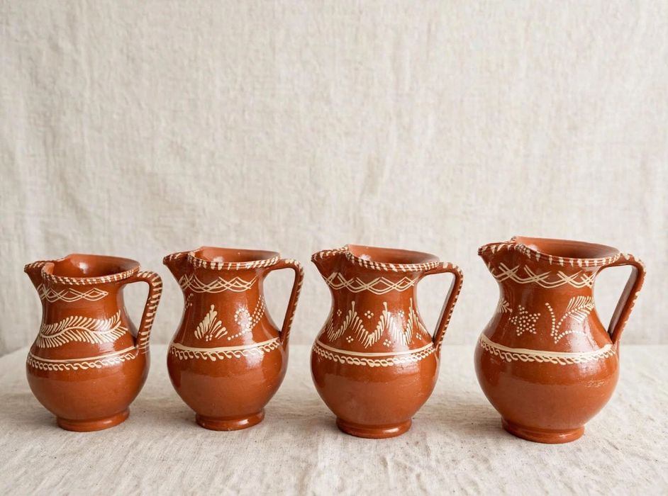 4 Jarras Barro Alentejano Pintadas à Mão - 7€ cada - Artesanato Tradicional