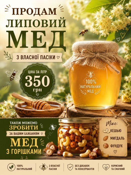 Липовий мед з власної пасіки