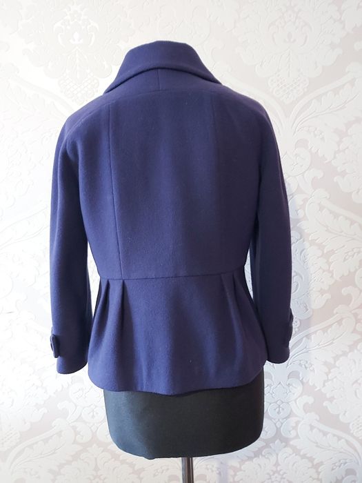 Fioletowa kurtka żakiet z baskinką 38 M Gaba