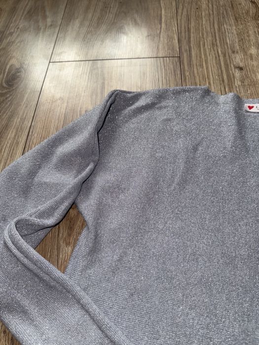piekna kobieca bluzka, nowa, srebrna nitka, polyskujaca, unikat, L/XL