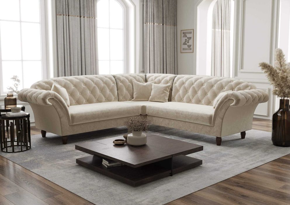 Narożnik Royal Chesterfield Glamour Elegancki Wygodny VeroLux