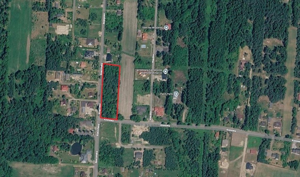Działka Chrusty Nowe róg ul. Klonowej i Rokicińskiej