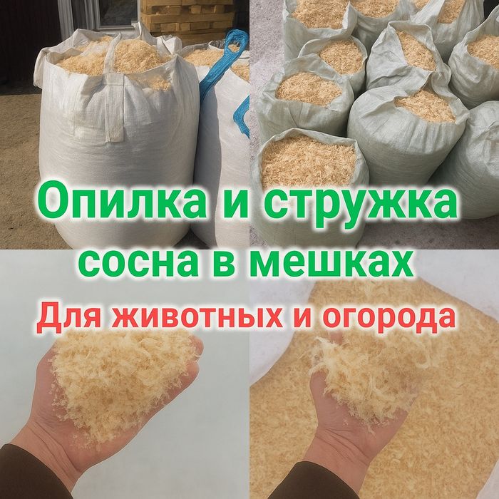 Стружка и опилка из сосны в мешка. Доставка.