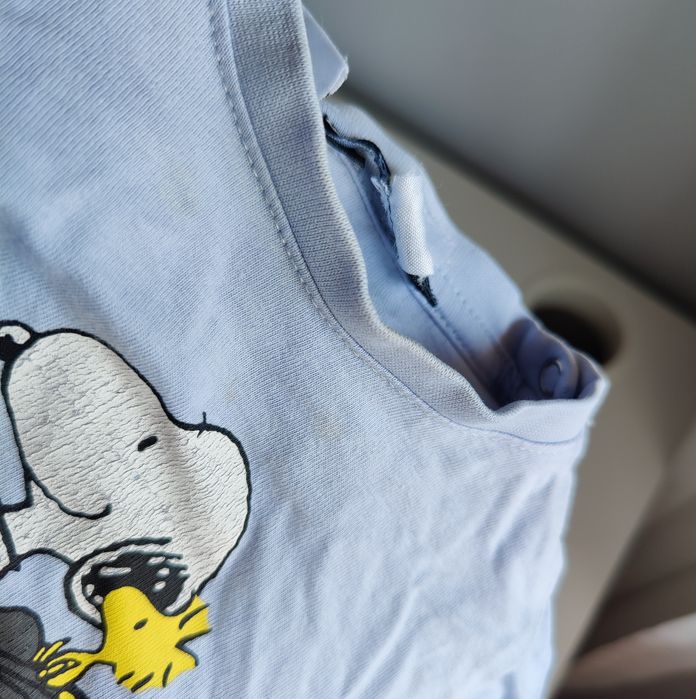Niebieska bluzka lupilu długi rękaw 74/80 snoopy