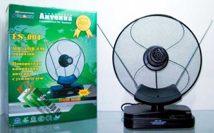 Телевизионная комнатная антенна для т2 EUROSKY 001 c усилителем