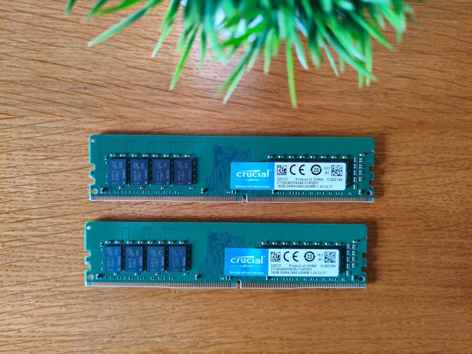 32GB Crucial DDR4 2400MHz (2×16GB) | Testado e Aprovado