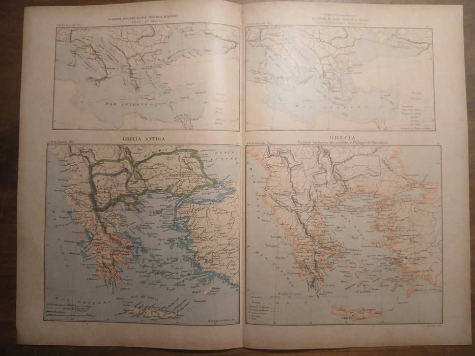 Mapa Grecia Antiga (Final Séc XIX, Início do Séc XX)