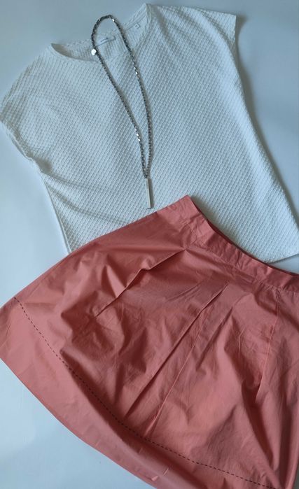 SIMPLE spódnica rozkloszowana klosz 40 morelowa na WIelkanoc wiosenna