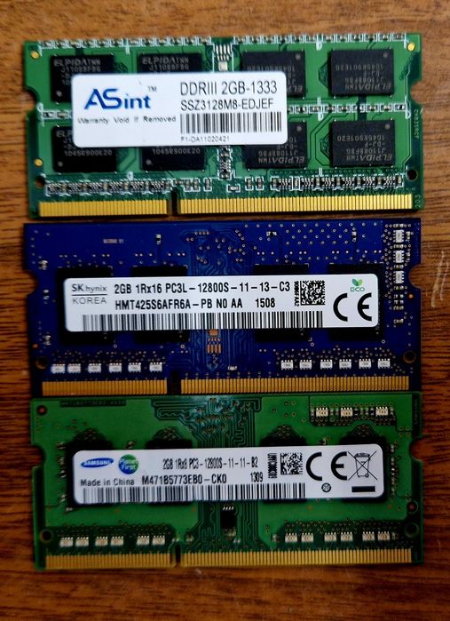 Pamięć RAM 8gb 4gb 2gb ddr3l do laptopa