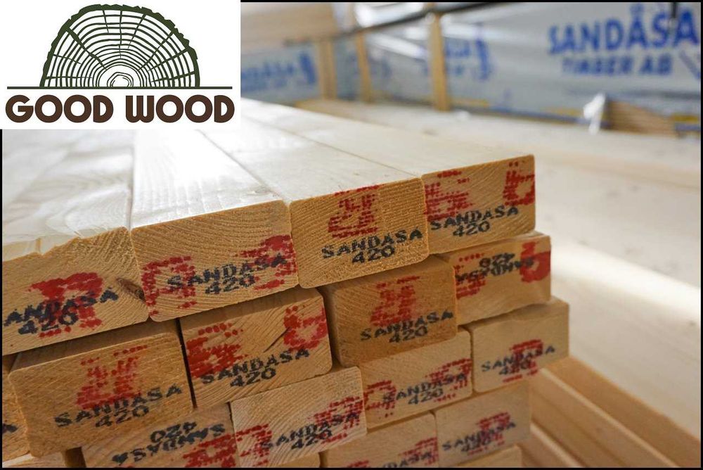 Legary tarasowe 45x145 C24 podłogowe kantówka DREWNO SKANDYNAWSKIE