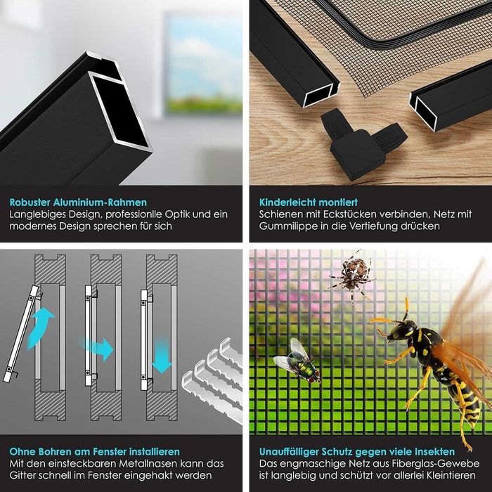 Nowa moskitiera KESSER / siatka 80x100 / czarna roleta/ ochrona !4261!