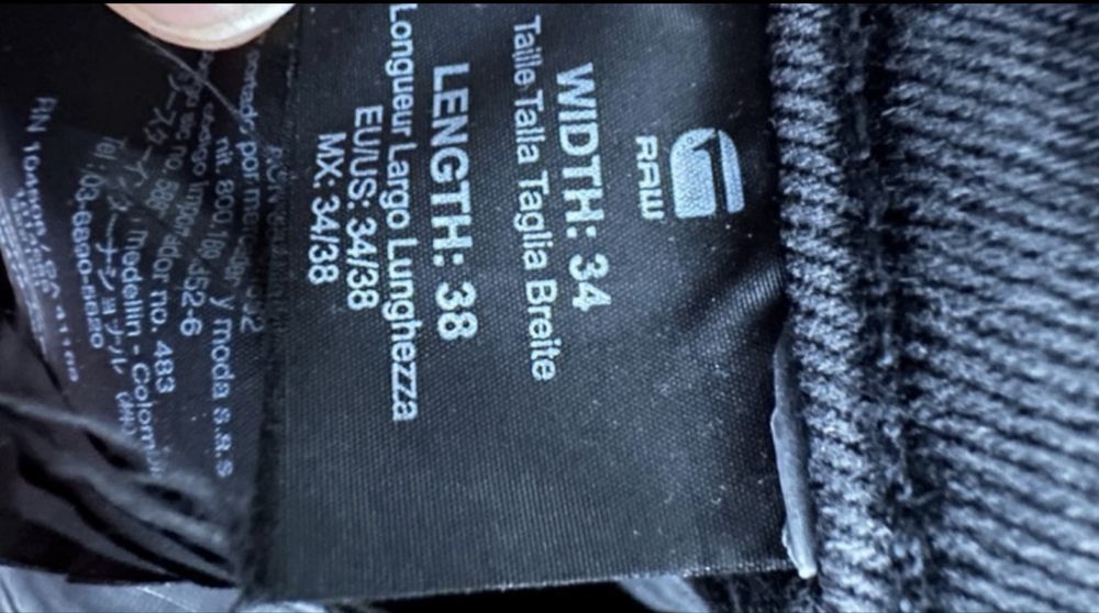 G-RAW jeansy czarno 3301 Straight Tapered 34/38