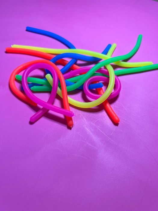 Сенсорні черв'яки антистрес. Силіконові мотузки.