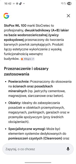 Lakier epoksydowy