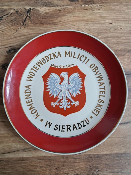 OKAZJA! MO Milicja Obywatelska w Sieradzu talerz okolicznościowy PRL