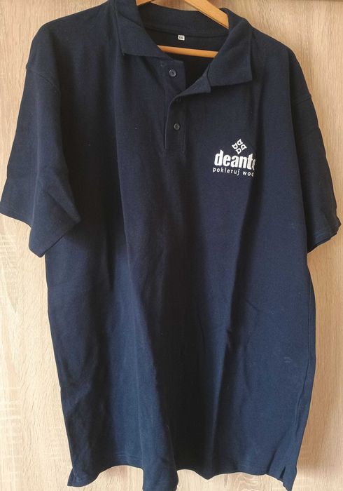 Koszula męska polo granatowa z logo deante.Koszulka 2XL