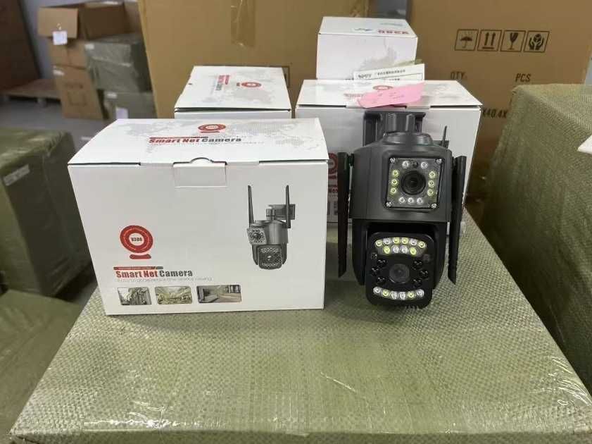 Камера видеонаблюдения вай фай айпи беспроводная 2 объектива 8МП 4К