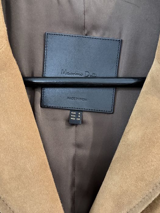 Шкіряний замшевий жакет та спідниця Massimo Dutti