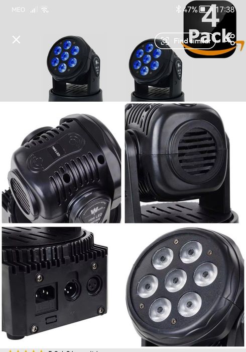 Vendo 4 moving head light como novos,